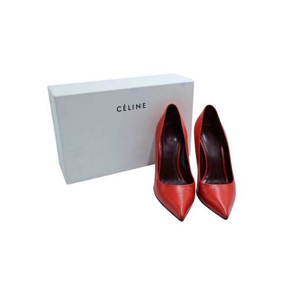 Celine Classic Point-Toe Pumps in Red Leather - Picture 7 of 7